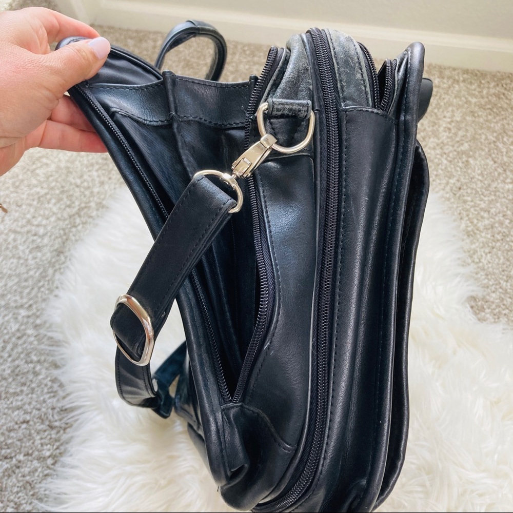 Vintage Perry Ellis | Genuine Leather Black Briefcase - Picture 6 of 7